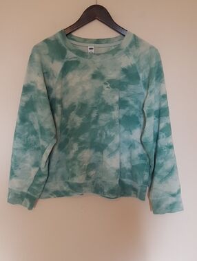 Old Navy Seafoam Green and White Tie-Dye Sweatshirt
